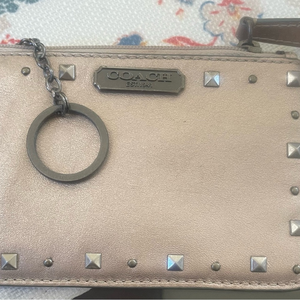 Coach Metallic Studded key/card holder